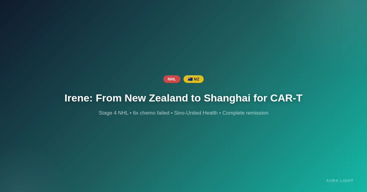 Irene's Story: New Zealand NHL Patient Finds Complete Remission Through CAR-T in Shanghai